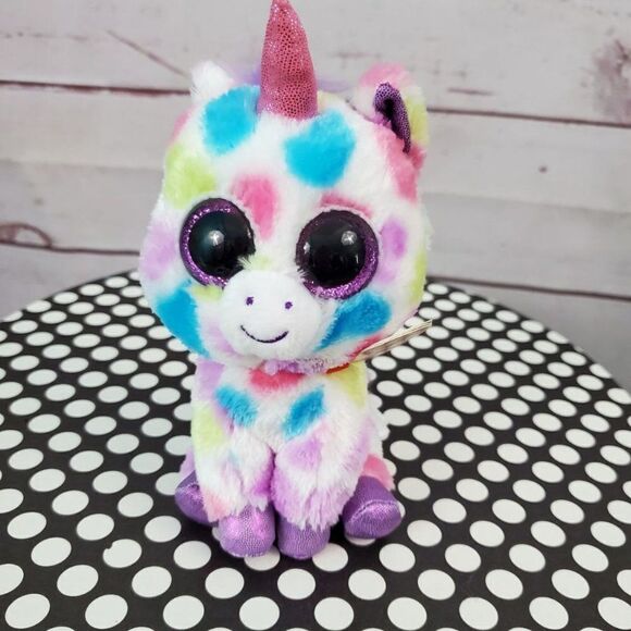 Ty Beanie Boos Collection Wishful the Dotted Unicorn - Picture 1 of 5